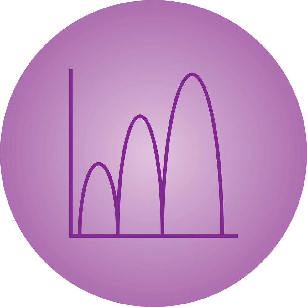 Bell shaped graph vector line icon