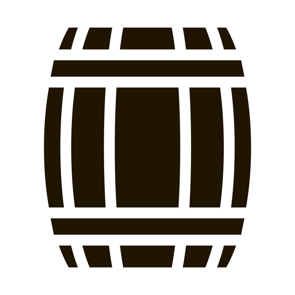 Wooden Barrel Icon Vector Glyph Illustration