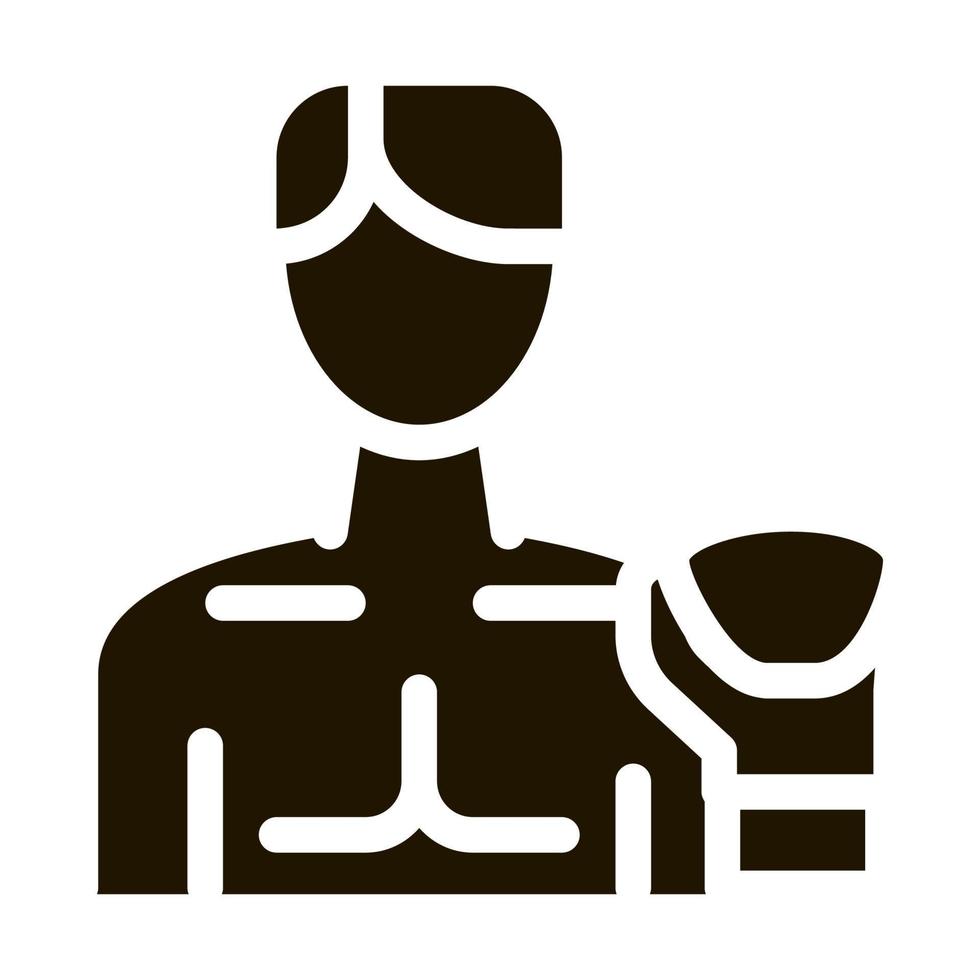 Boxer Man Icon Vector Glyph Illustration