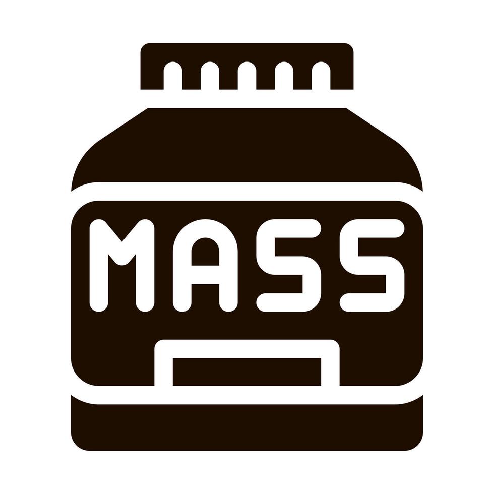 Mass Bottle Sport Nutrition Vector Icon