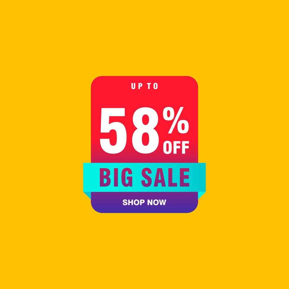 58 discount, Sales Vector badges for Labels, , Stickers, Banners, Tags, Web Stickers, New offer. Discount origami sign banner.