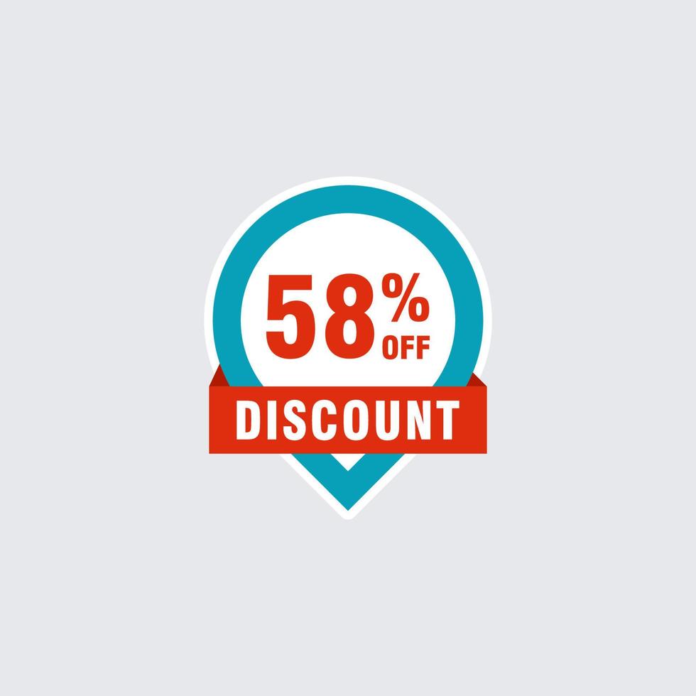 58 discount, Sales Vector badges for Labels, , Stickers, Banners, Tags, Web Stickers, New offer. Discount origami sign banner.