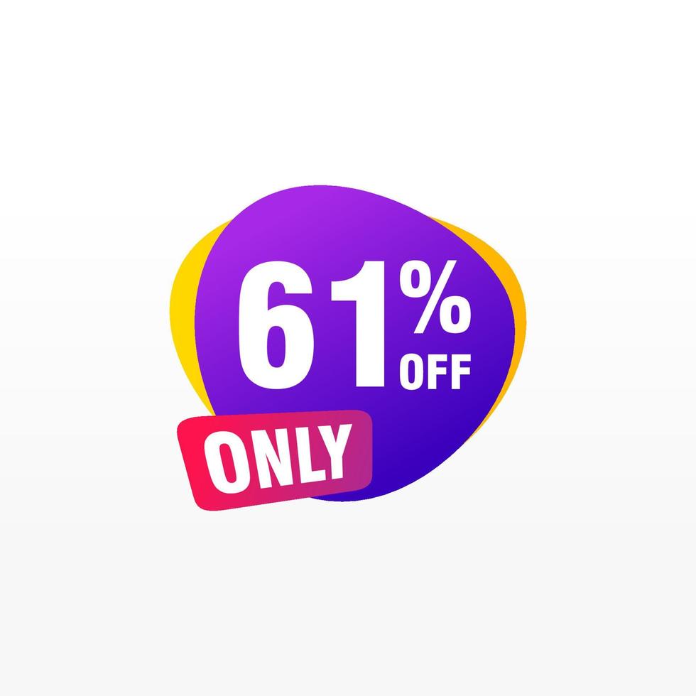 61 discount, Sales Vector badges for Labels, , Stickers, Banners, Tags, Web Stickers, New offer. Discount origami sign banner.