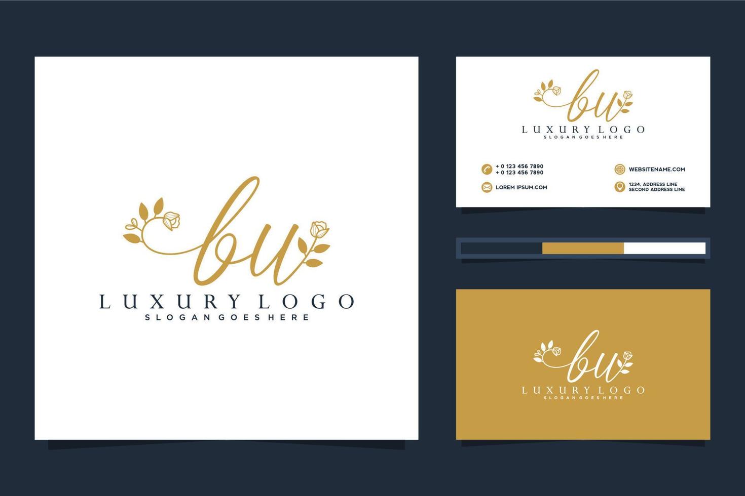 Initial BU Feminine logo collections and business card templat Premium Vector