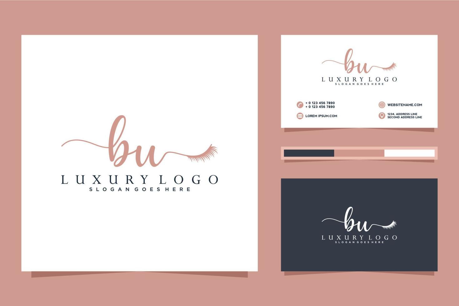 Initial BU Feminine logo collections and business card templat Premium Vector