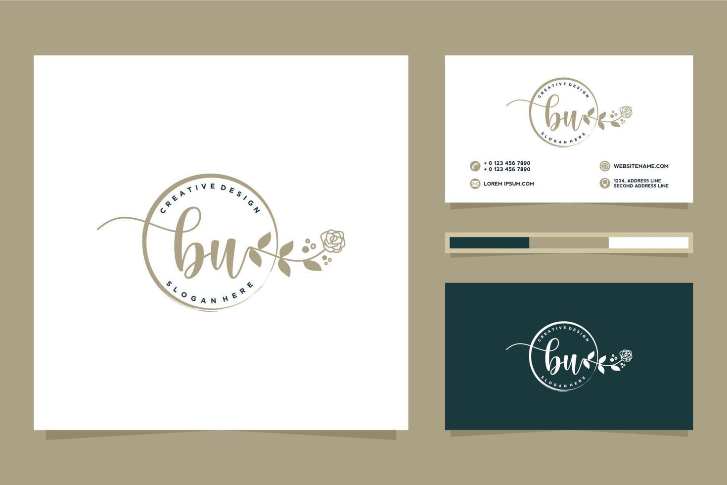 Initial BU Feminine logo collections and business card templat Premium Vector