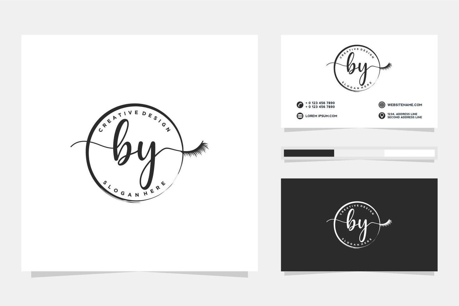 Initial BY Feminine logo collections and business card templat Premium Vector