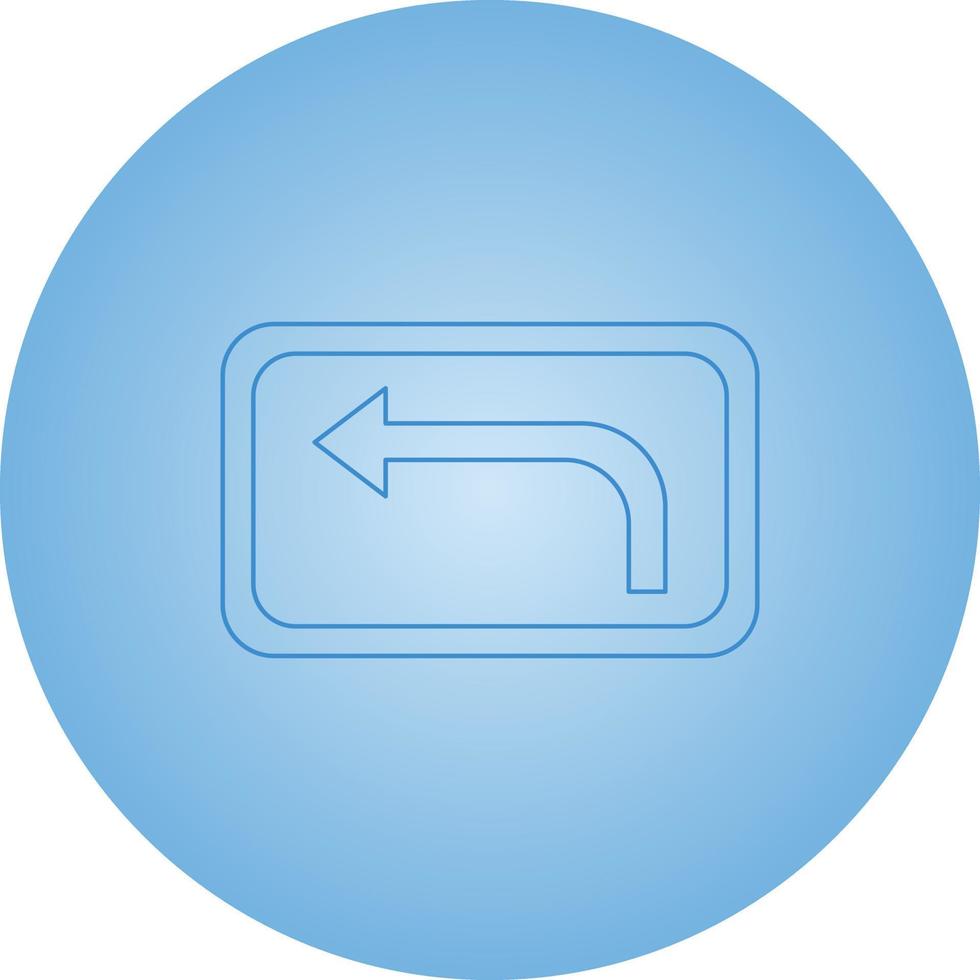 Beautiful Left Turn line icon vector