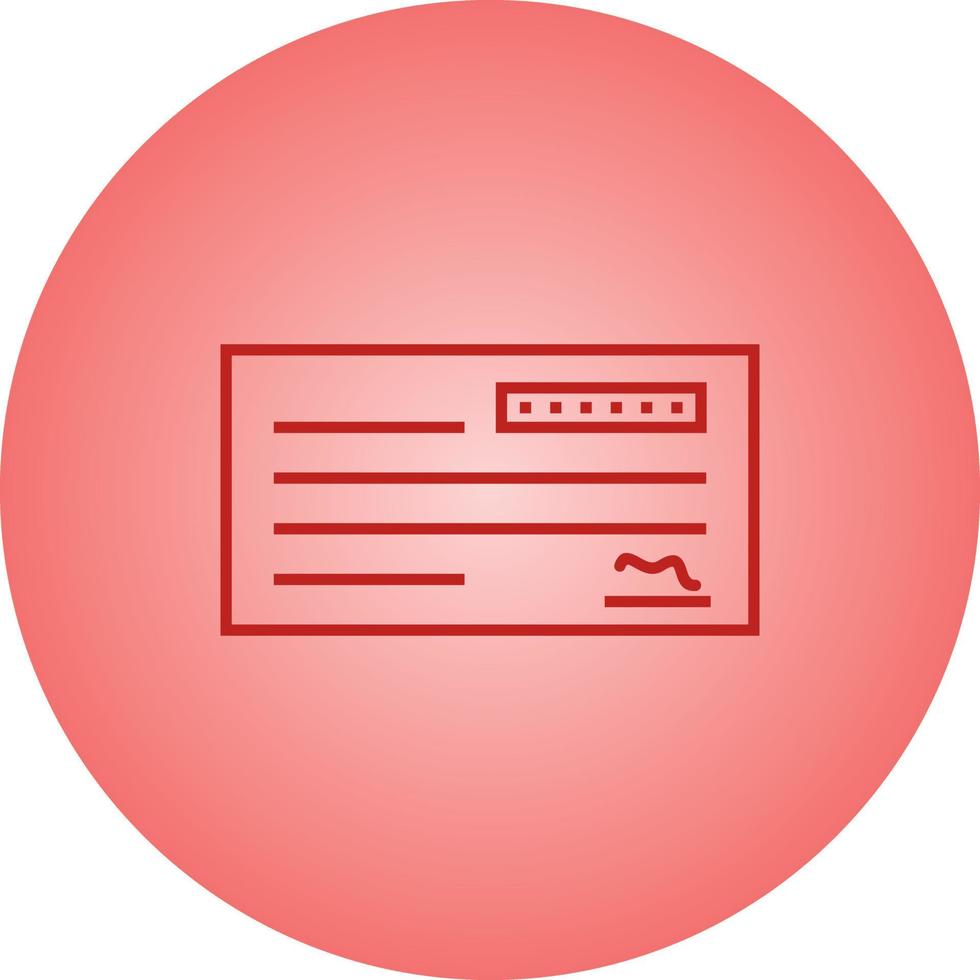 Beautiful Cheque Vector line icon