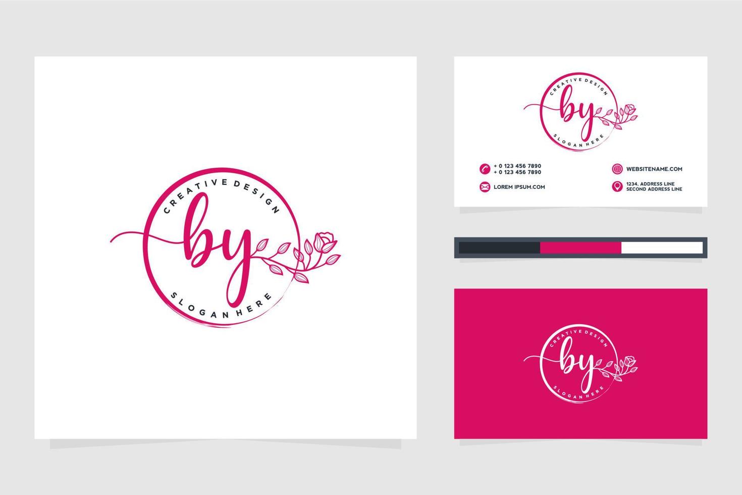 Initial BY Feminine logo collections and business card templat Premium Vector