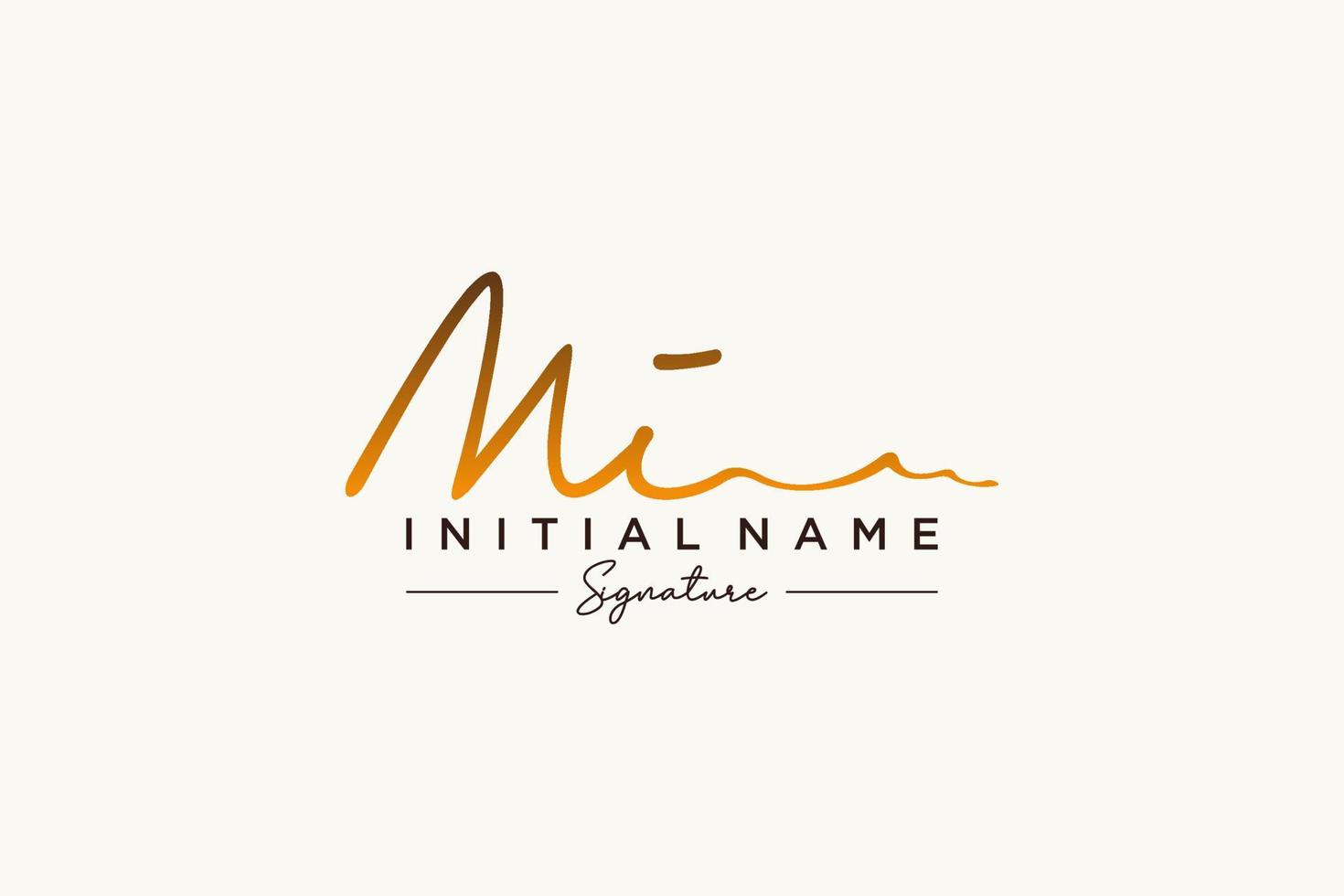 Initial MI signature logo template vector. Hand drawn Calligraphy lettering Vector illustration.