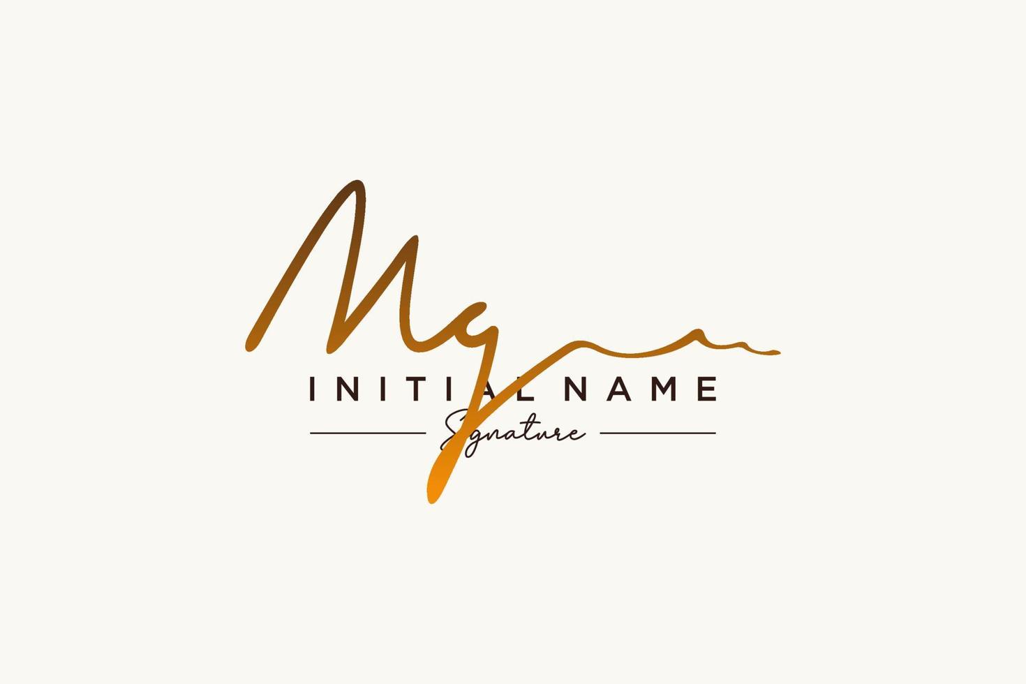 Initial MG signature logo template vector. Hand drawn Calligraphy lettering Vector illustration.