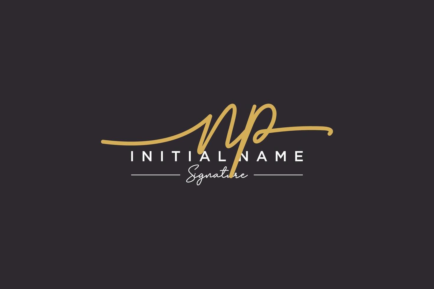 Initial NP signature logo template vector. Hand drawn Calligraphy lettering Vector illustration.