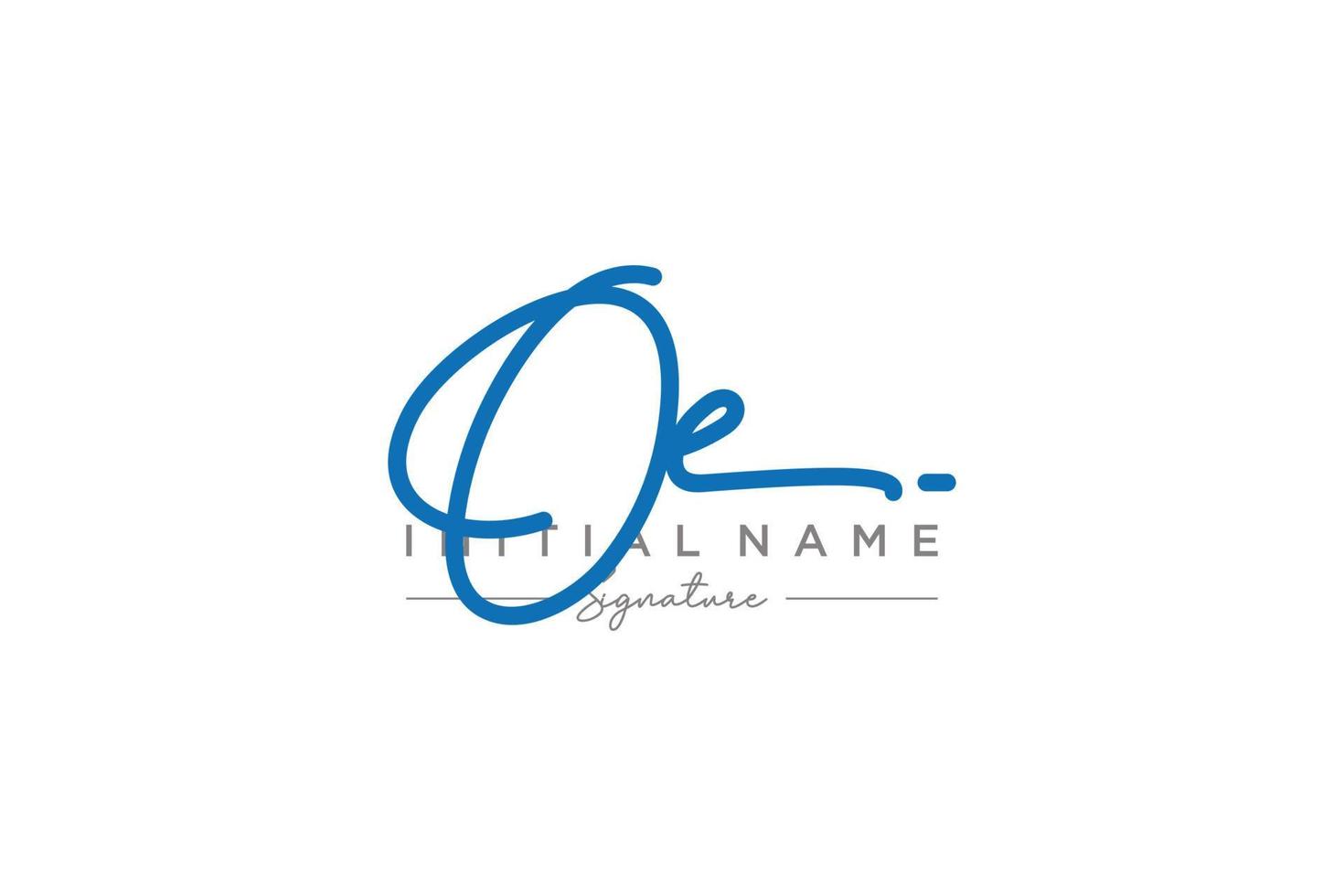 Initial OE signature logo template vector. Hand drawn Calligraphy lettering Vector illustration.