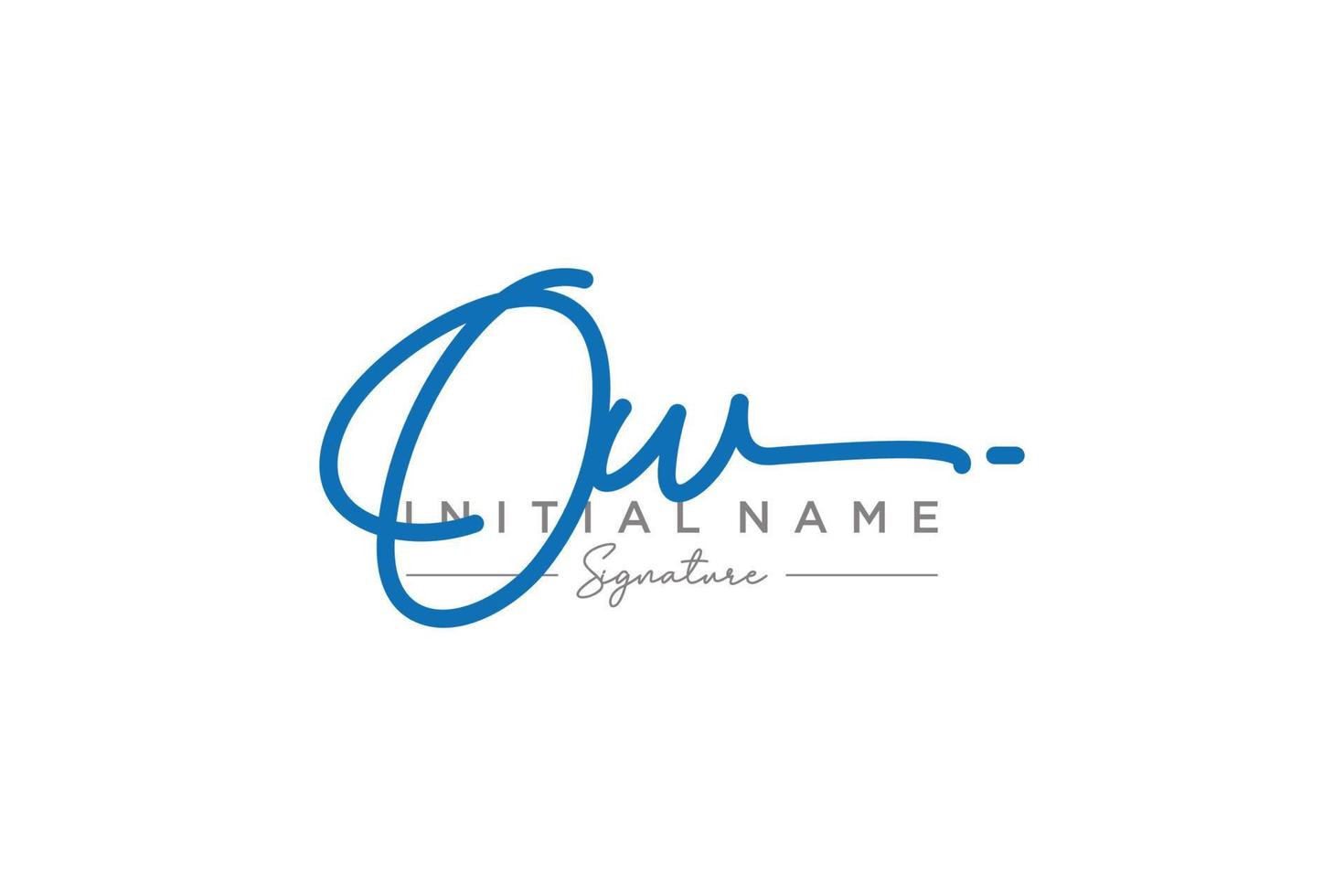 Initial OW signature logo template vector. Hand drawn Calligraphy lettering Vector illustration.