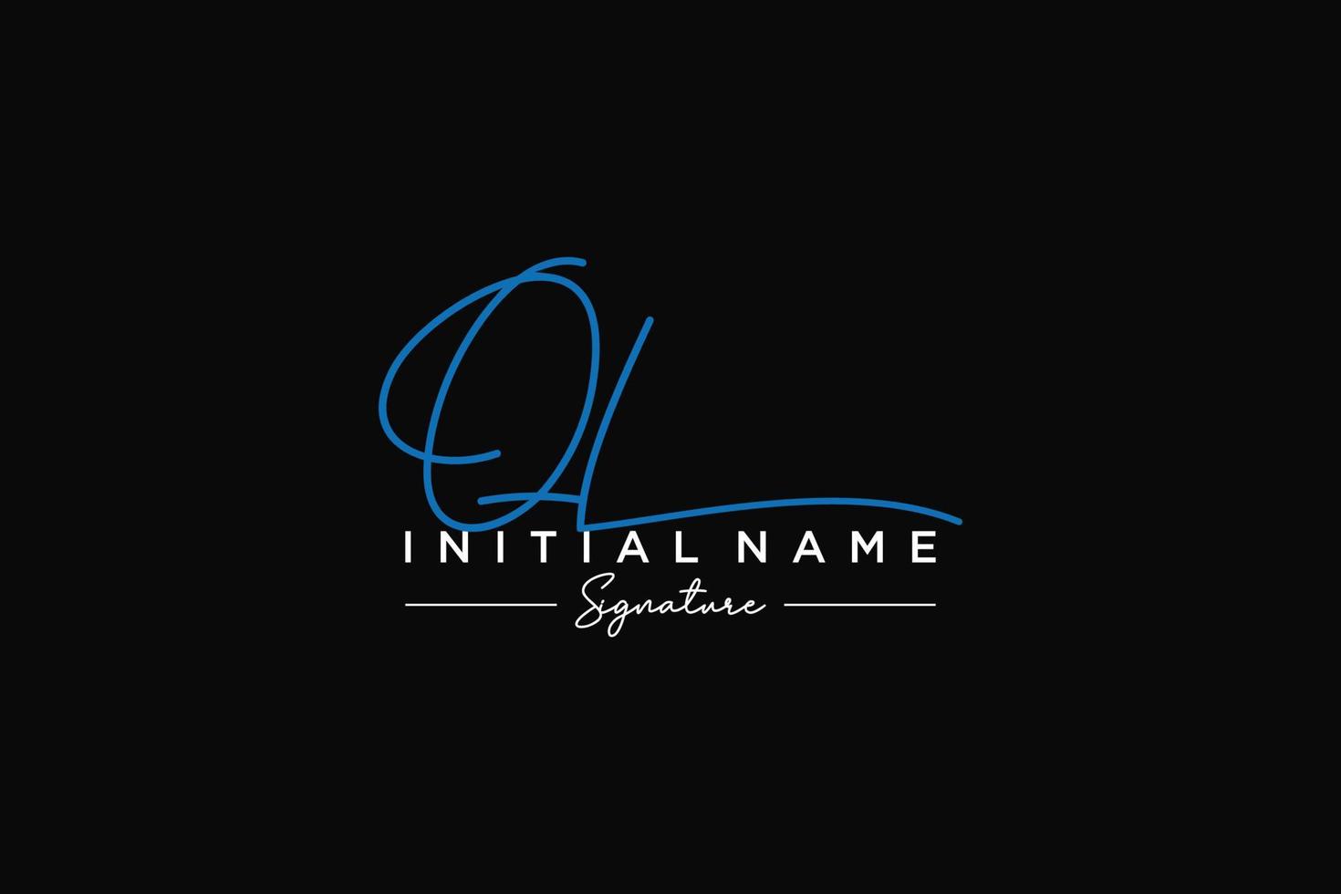 Initial QL signature logo template vector. Hand drawn Calligraphy lettering Vector illustration.