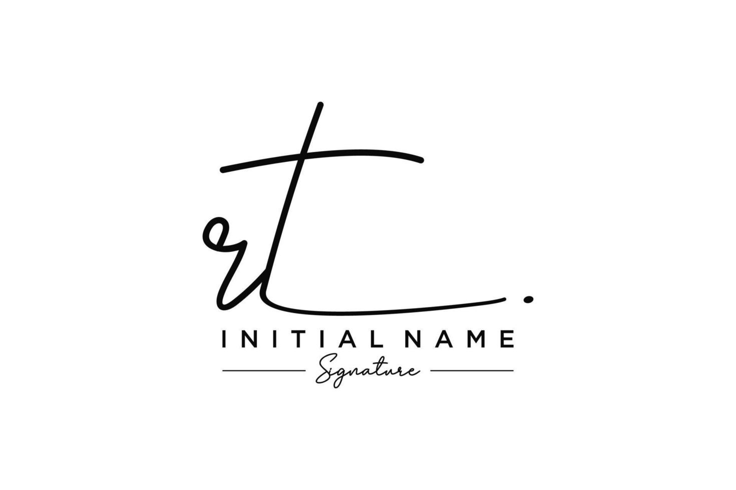 Initial RT signature logo template vector. Hand drawn Calligraphy lettering Vector illustration.