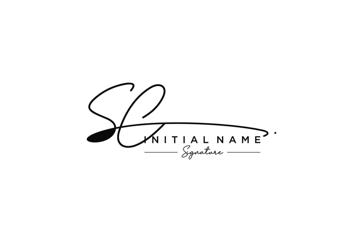 Initial SC signature logo template vector. Hand drawn Calligraphy lettering Vector illustration.