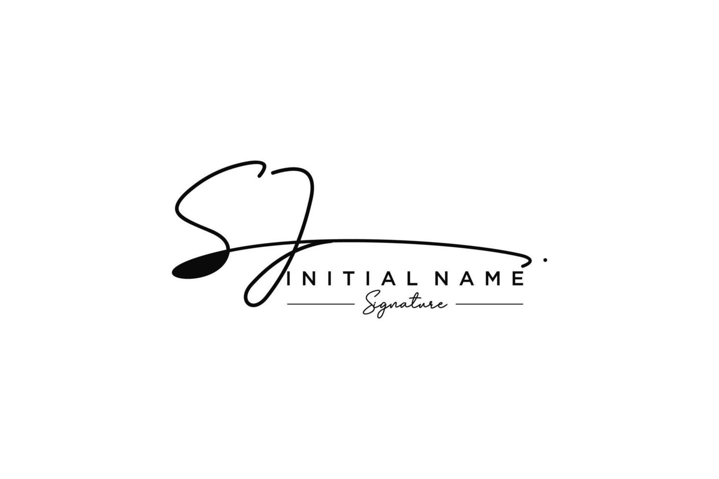 Initial SJ signature logo template vector. Hand drawn Calligraphy lettering Vector illustration.