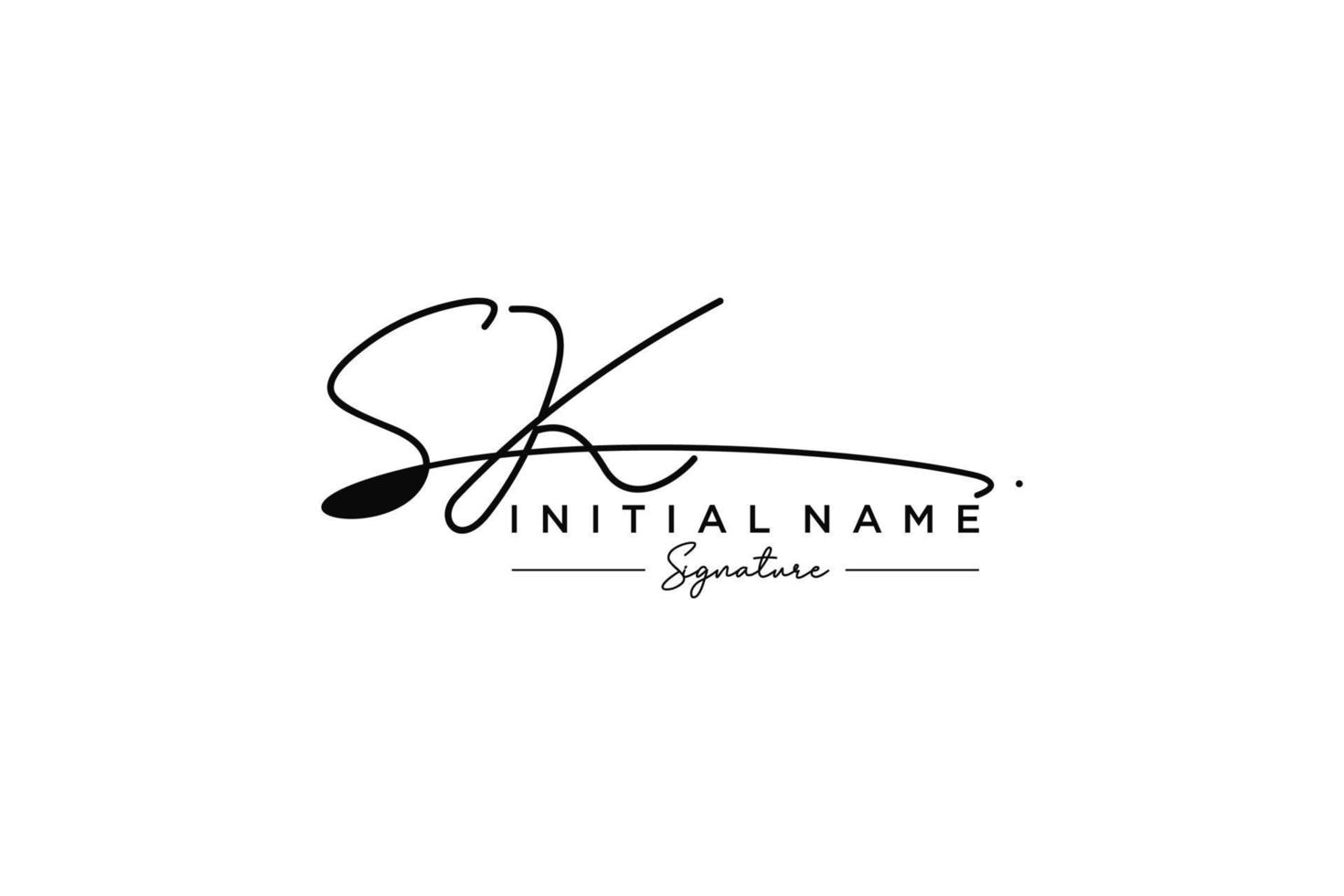 Initial SK signature logo template vector. Hand drawn Calligraphy lettering Vector illustration.