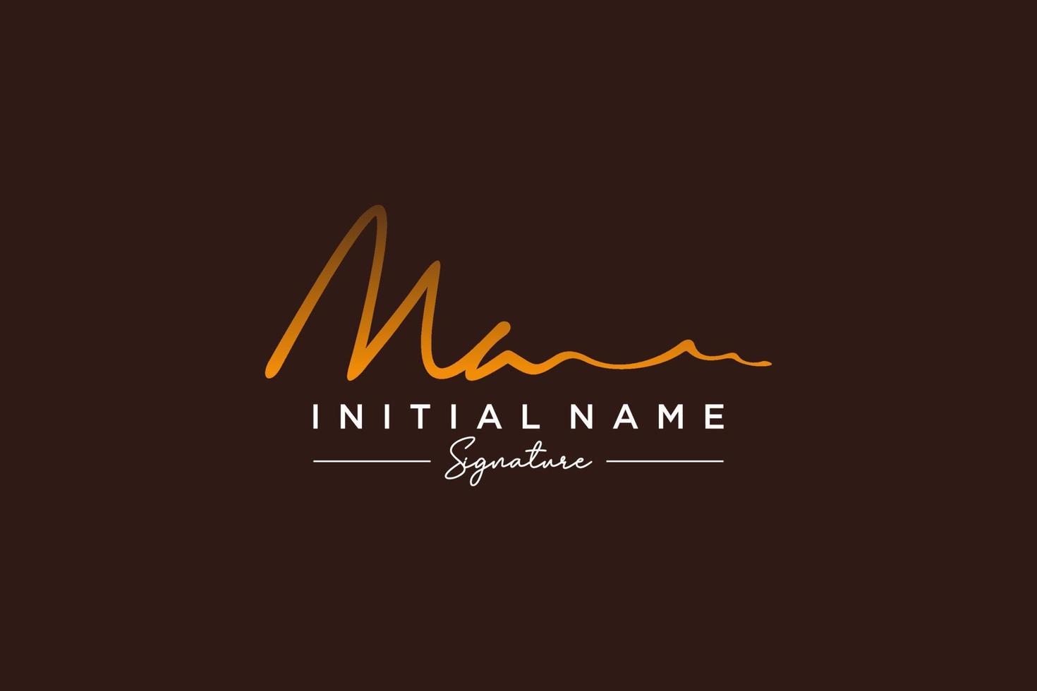 Initial MA signature logo template vector. Hand drawn Calligraphy lettering Vector illustration.