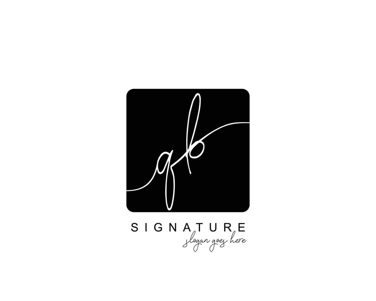 Initial QB beauty monogram and elegant logo design, handwriting logo of initial signature, wedding, fashion, floral and botanical with creative template. vector