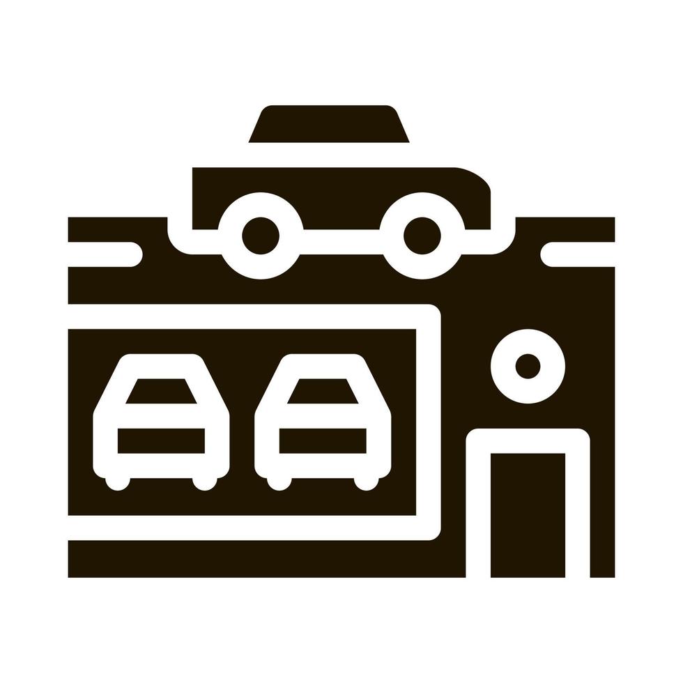ilustración de glifo de vector de icono de tienda de concesionario de automóviles