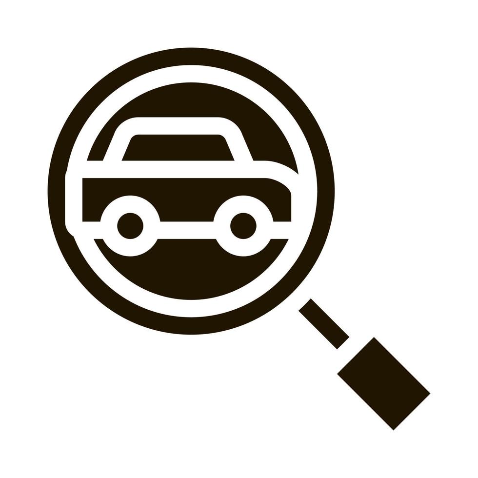 ilustración de glifo de vector de icono de búsqueda de coche