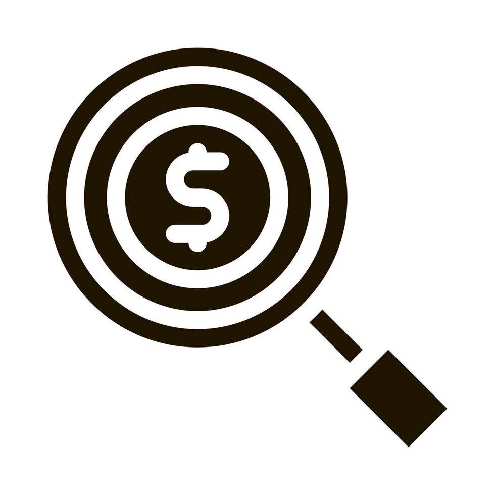 Magnifier Money Icon Vector Glyph Illustration