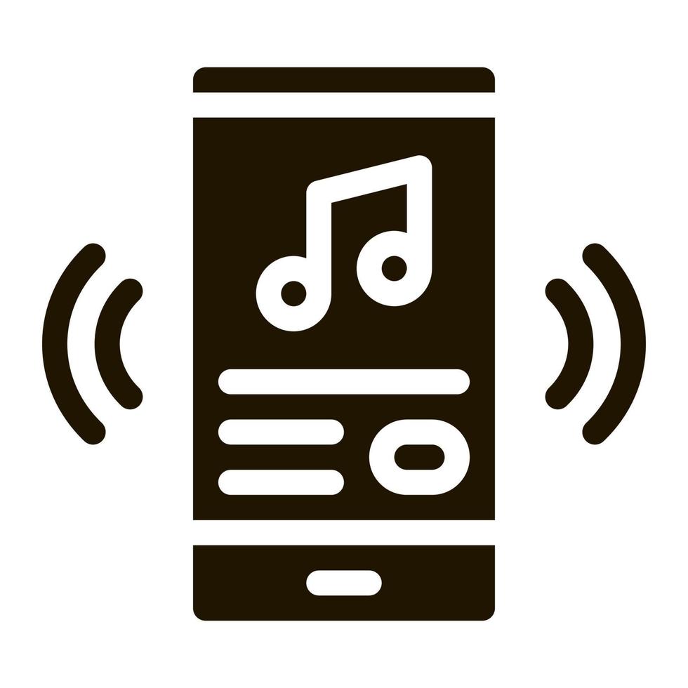 Listening Music Song In Smartphone glyph icon vector