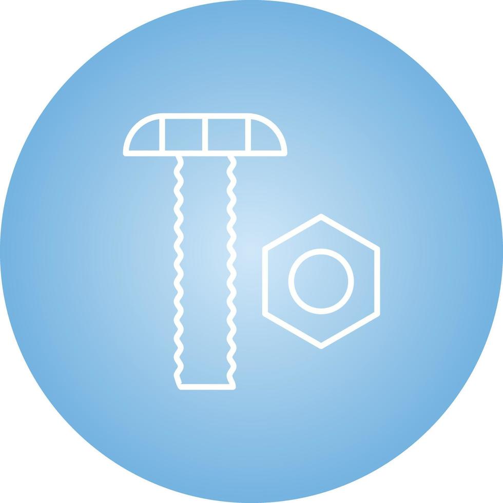Beautiful Nut and Bolt Line Vector Icon