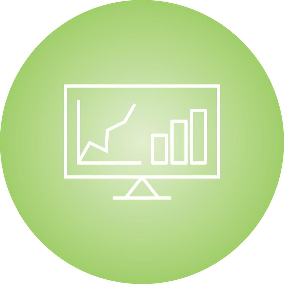Beautiful Analytics On Screen Line Vector Icon