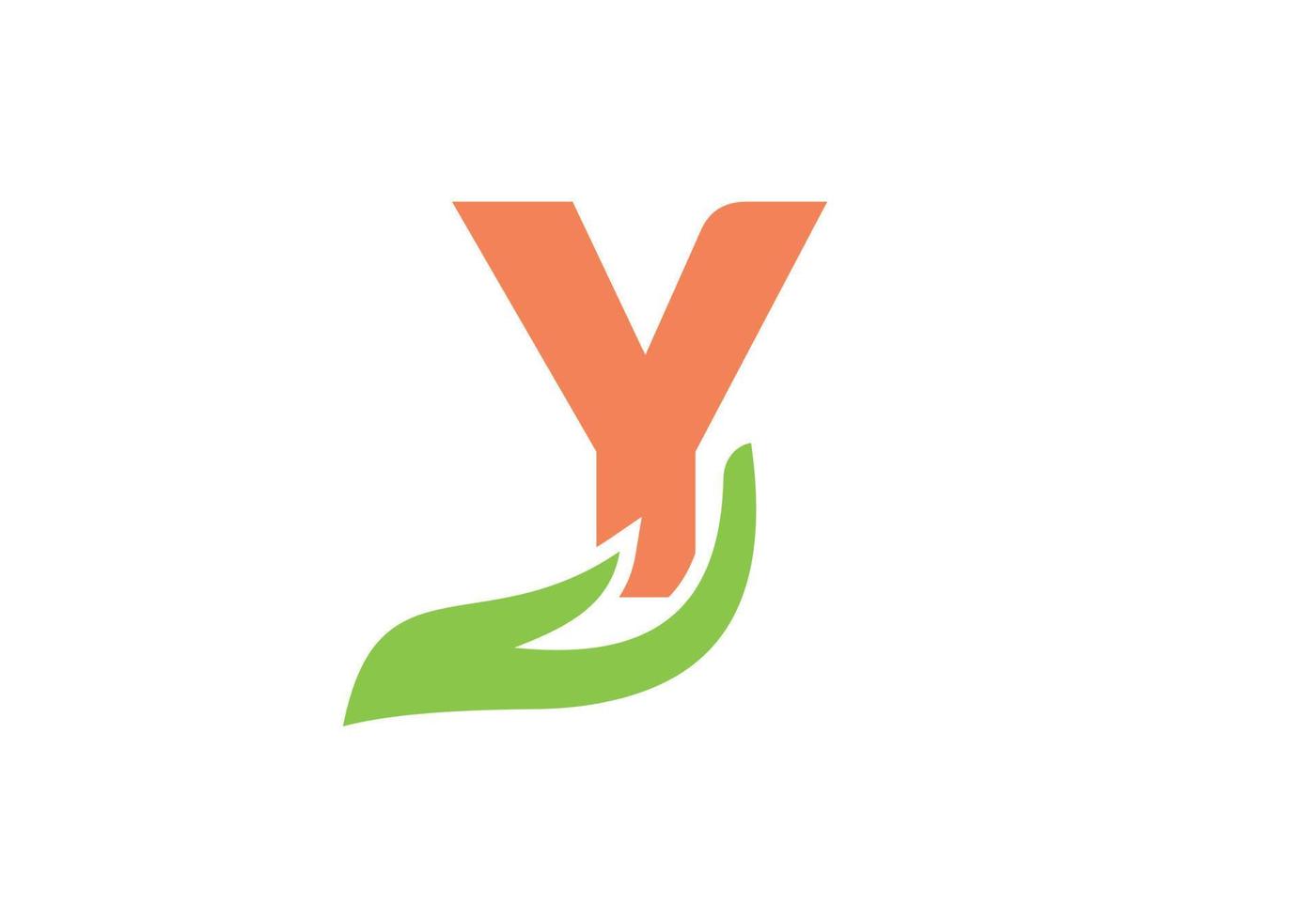 Letter Y Giving Hand Logo Design. Hand Logo Design vector