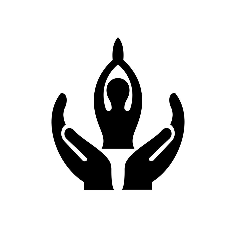Yoga Hand logo design. Yoga logo with Hand concept vector. Hand and Yoga logo design vector