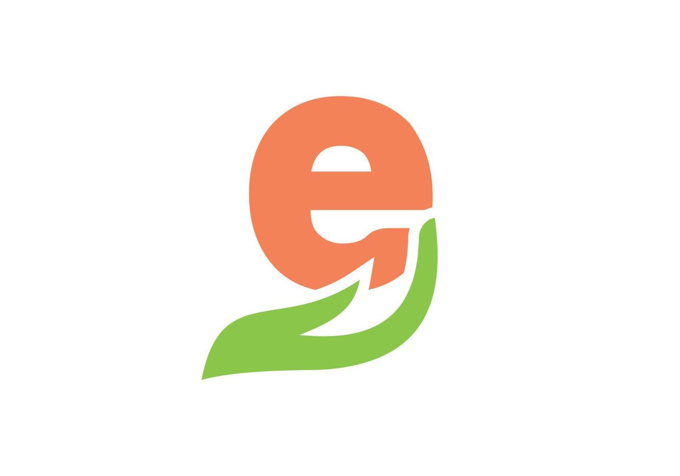 Letter E Giving Hand Logo Design. Hand Logo Design vector