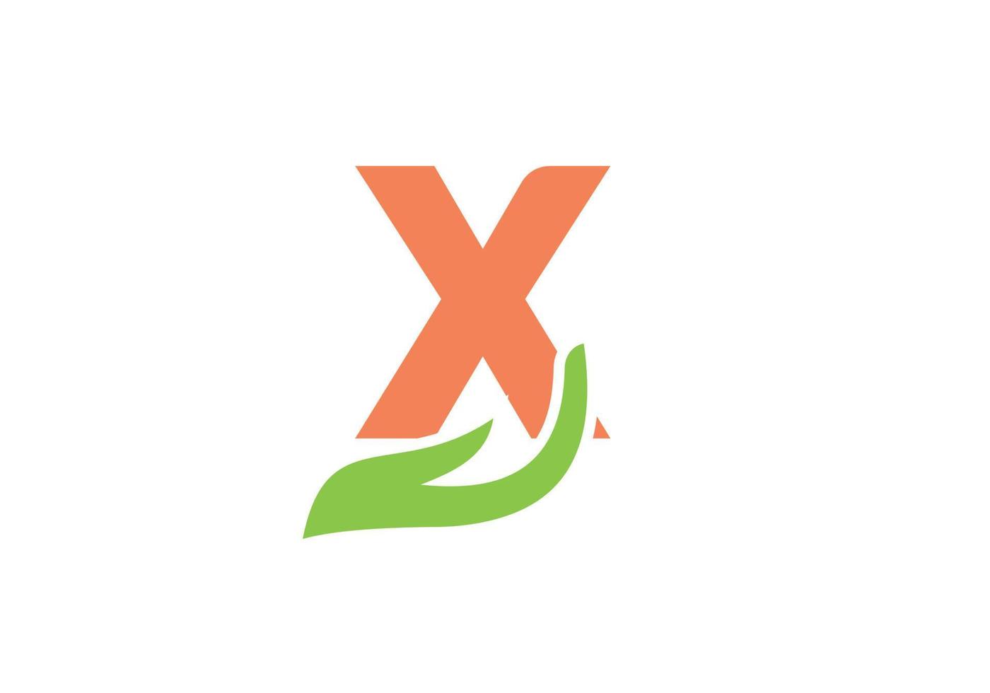 letra x dando diseño de logotipo de mano. diseño de logotipo de mano vector