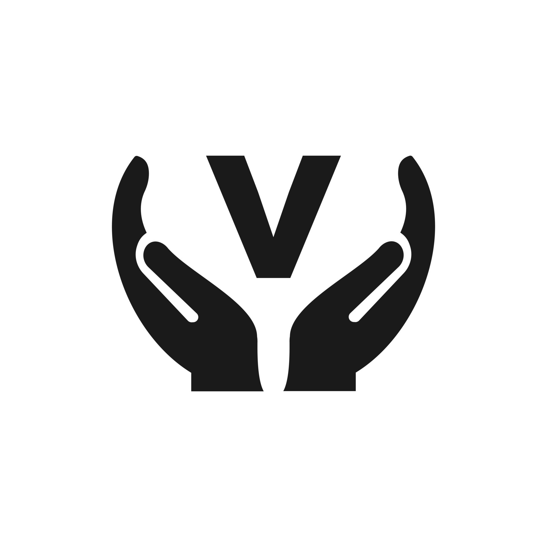 Letter V Giving Hand Logo Design. Hand Logo Design 17530415 Vector Art