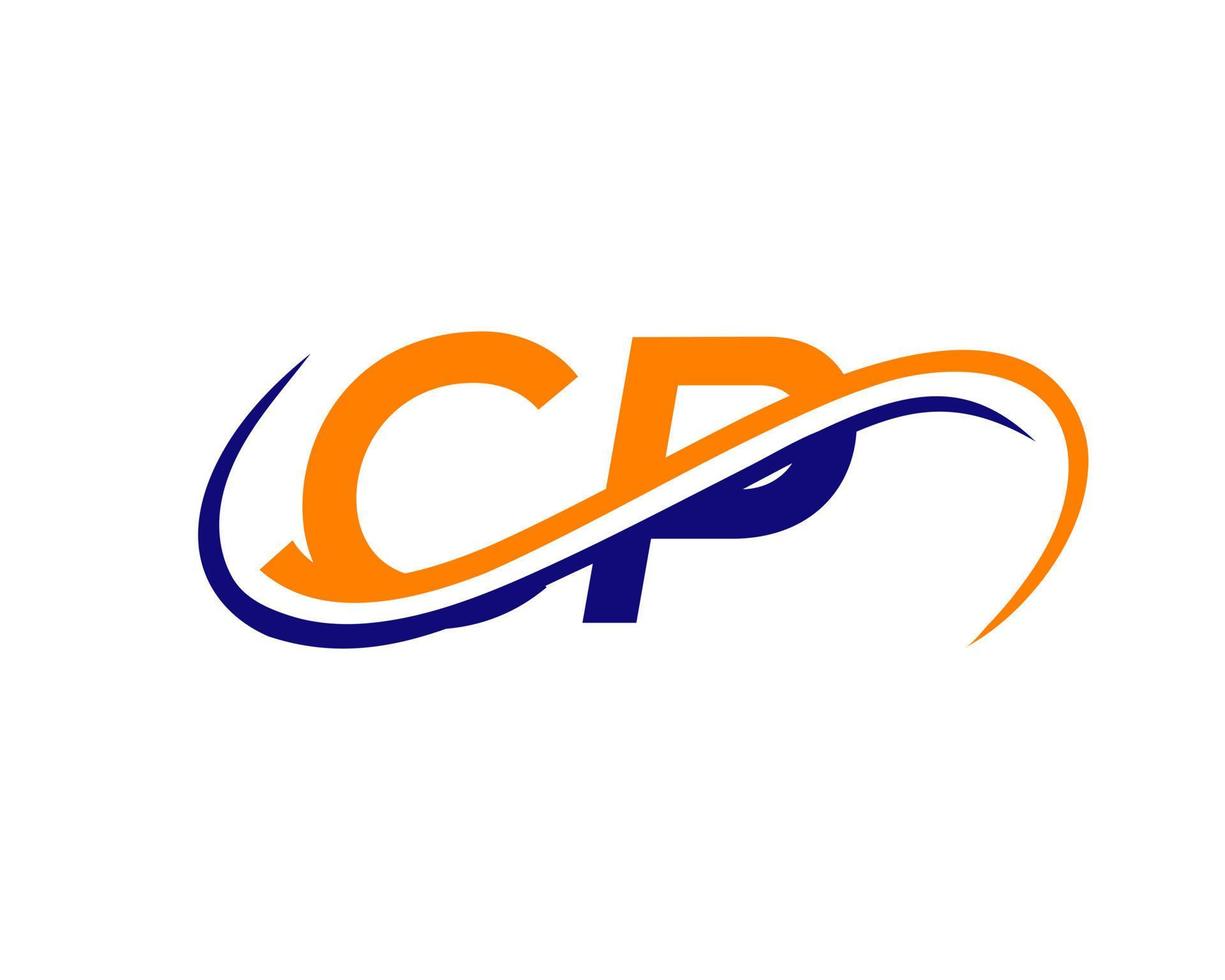 diseño del logotipo de la letra cp para la plantilla vectorial de la empresa financiera, de desarrollo, de inversión, inmobiliaria y de gestión vector