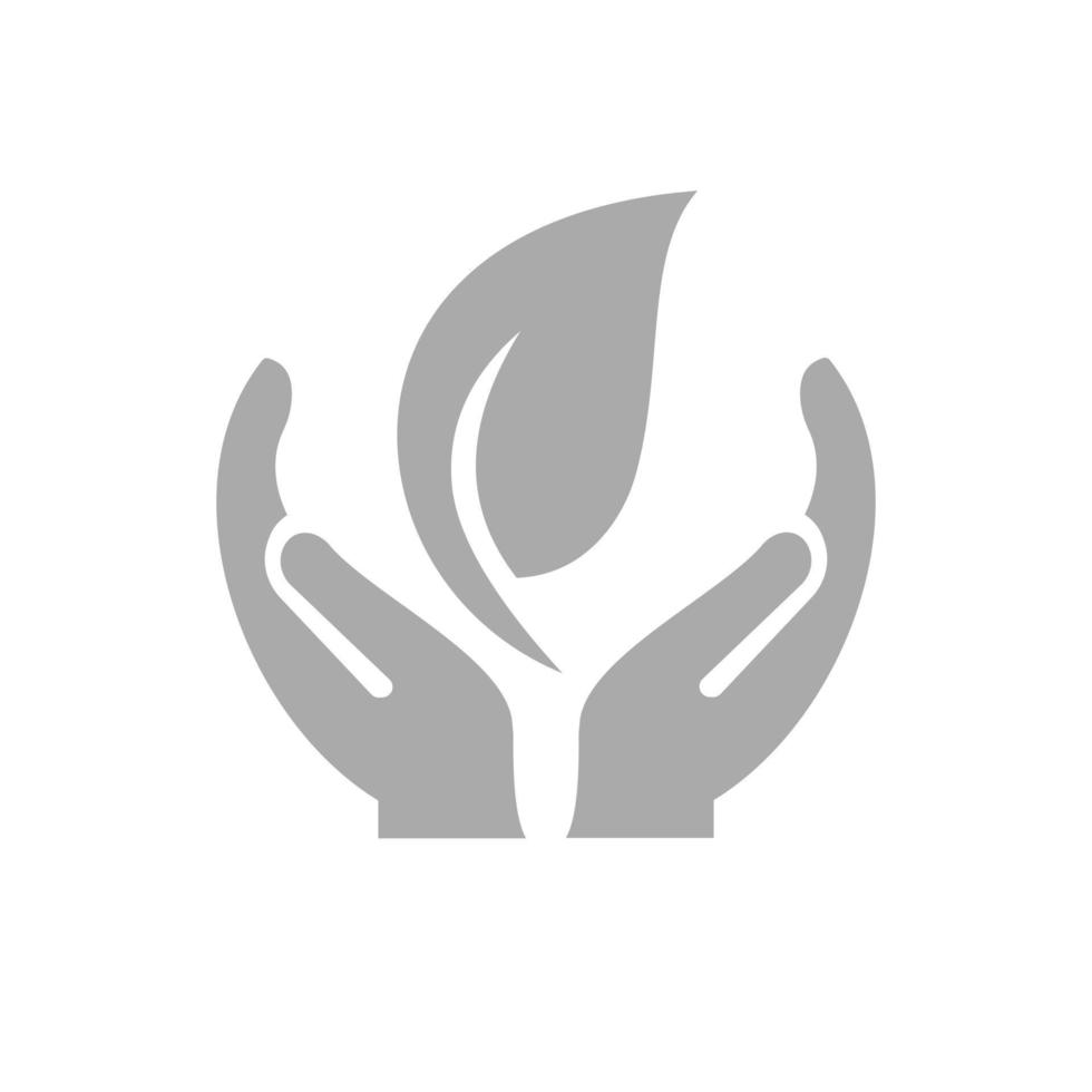 Hand Leaf logo design. Eco logo with Hand concept vector. Hand and Eco logo design vector