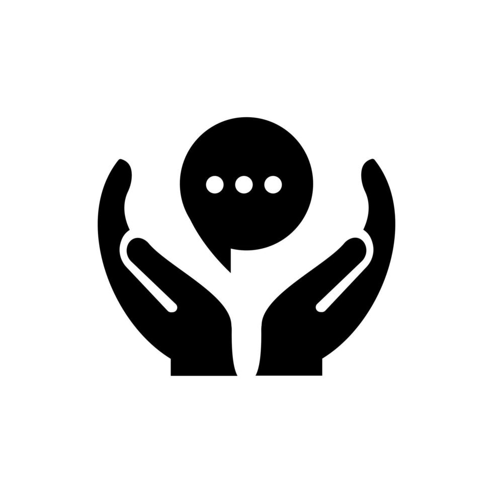 Hand Chat logo design. Chat logo with Hand concept vector. Hand and Chat logo design vector