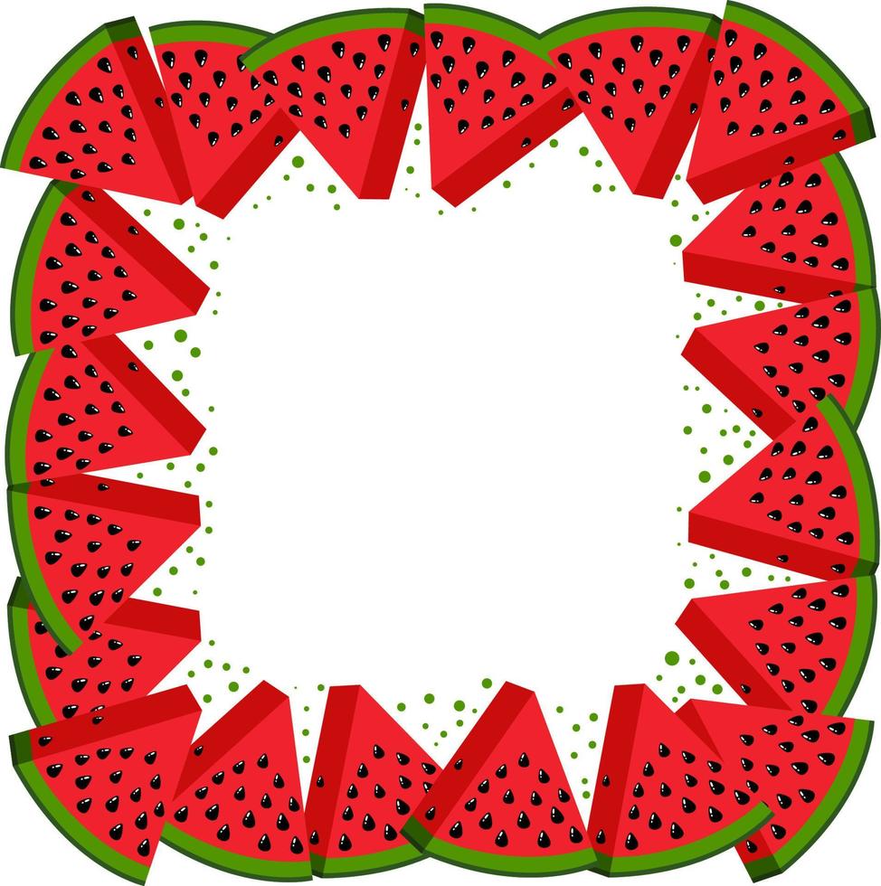 Frame made with slices of fresh watermelon vector