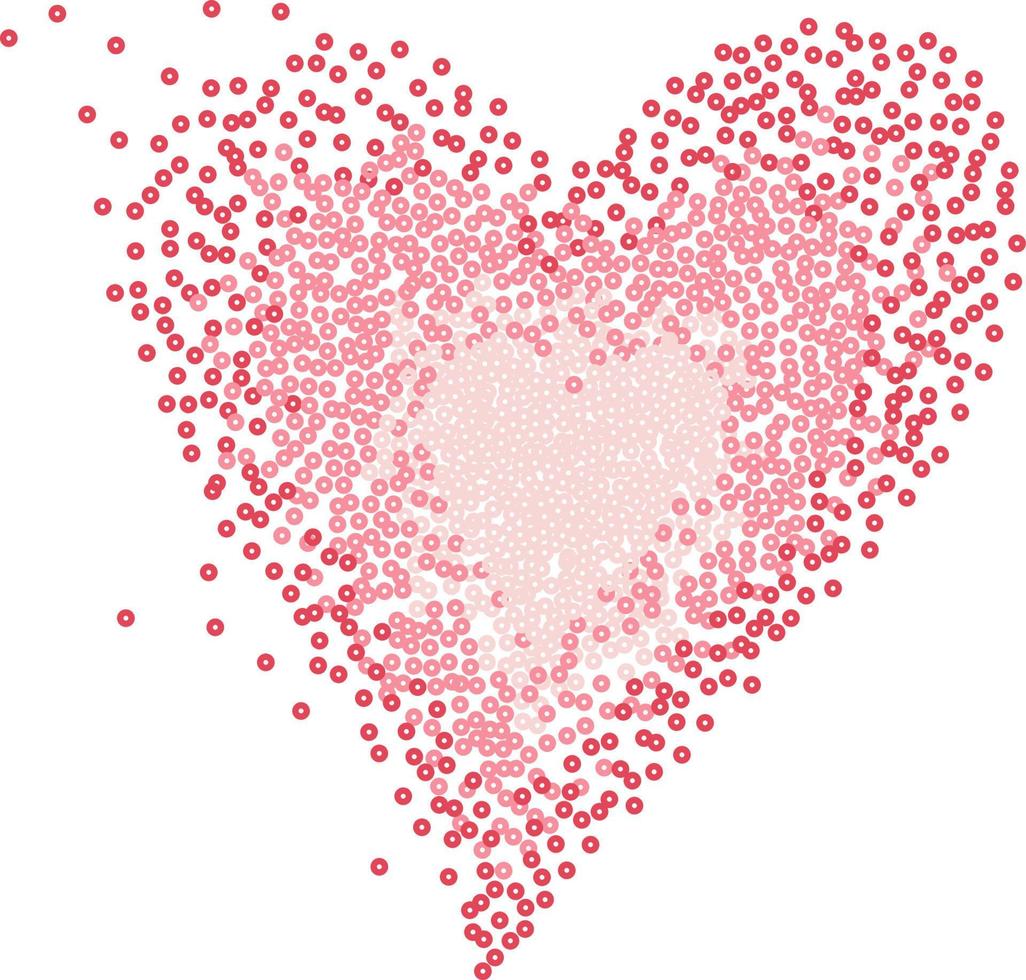 Valentine heart made of glitter sequins vector