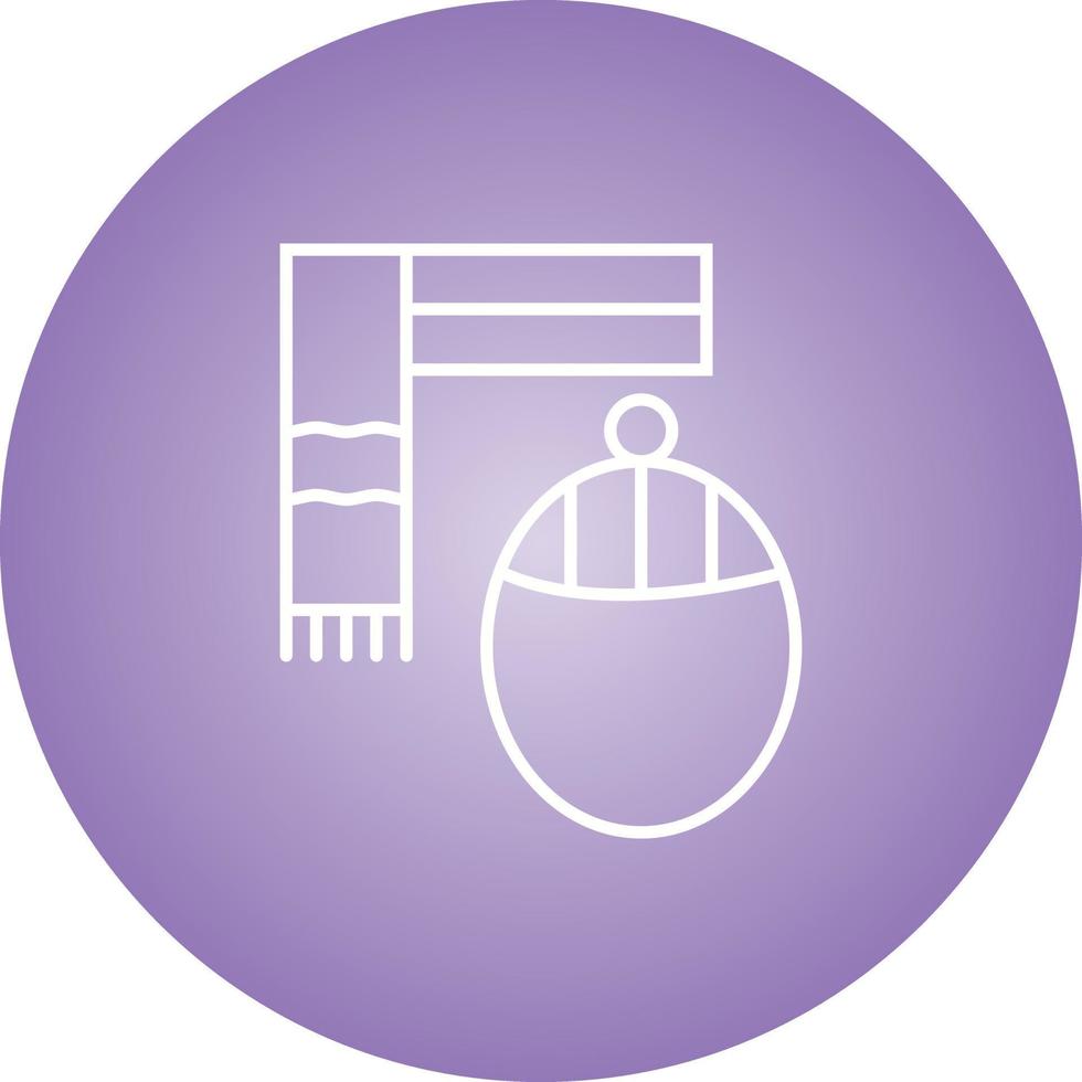 Beautiful Cap And Scarf Line Vector Icon