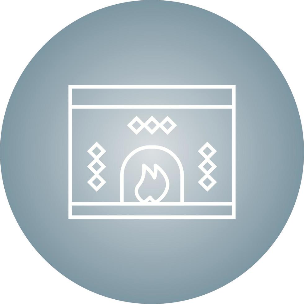 Beautiful Fireplace Line Vector Icon