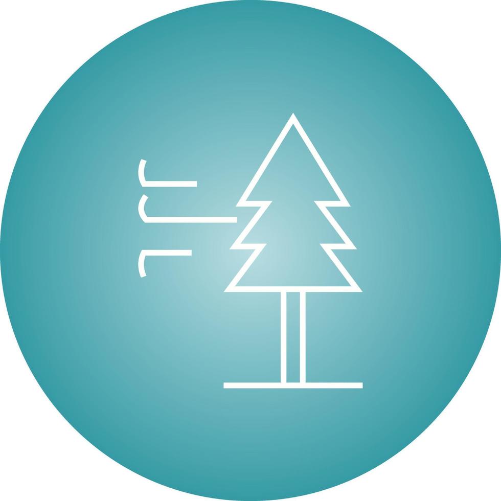 Beautiful Tree In Wind Line Vector Icon