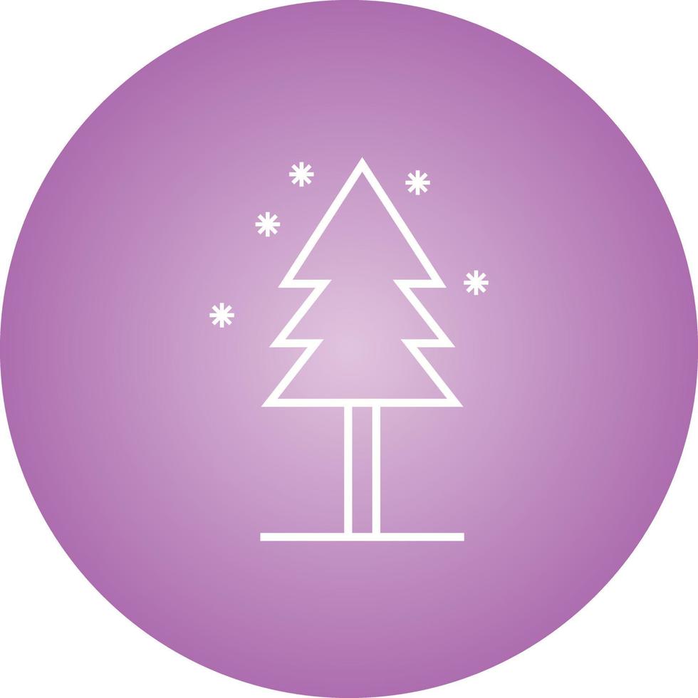 Beautiful Tree in snowfall Line Vector Icon