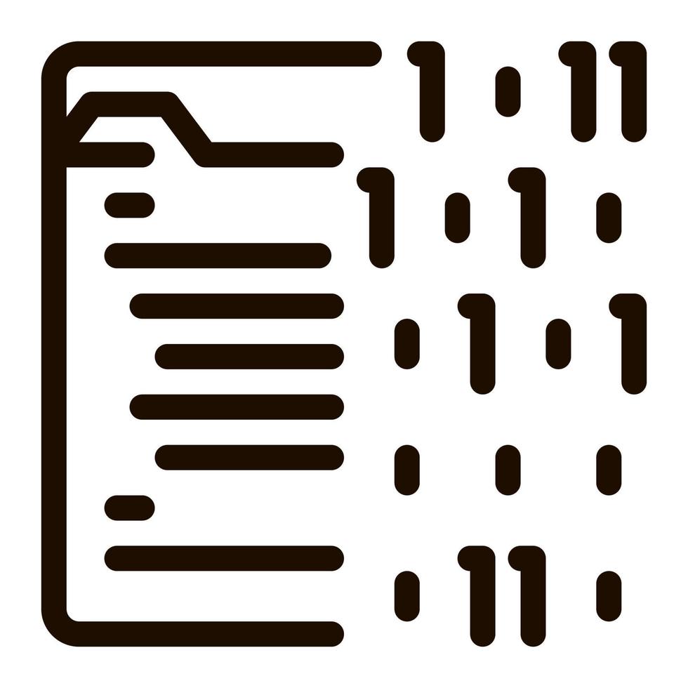 Binary File Coding System Vector Icon