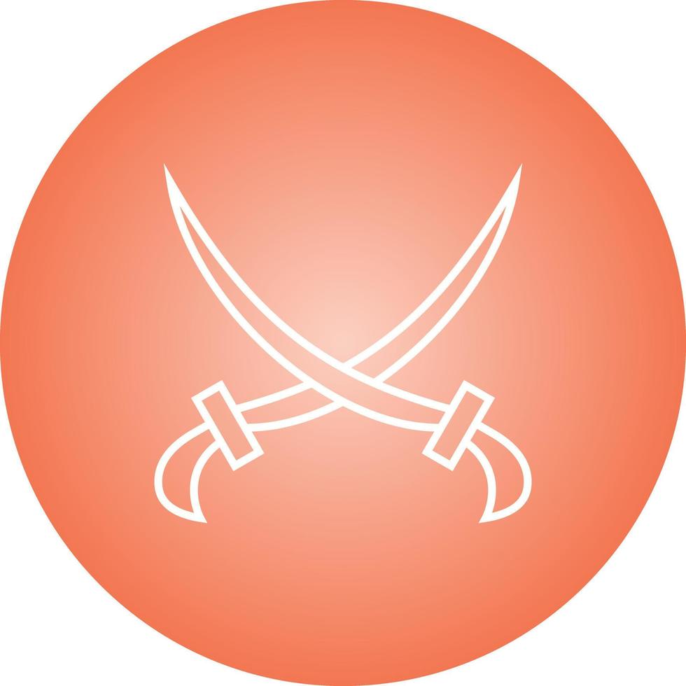 Beautiful Two Swords Line Vector Icon