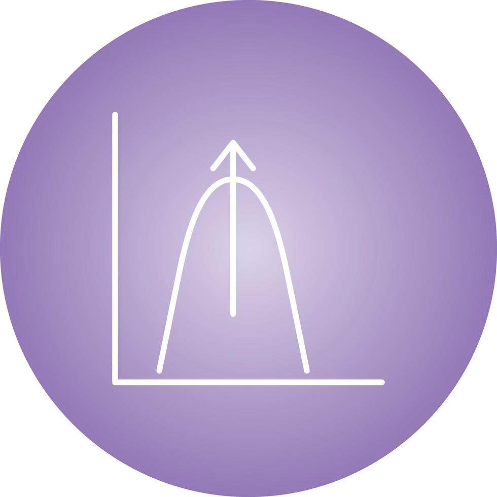 Beautiful Bell shaped graph line Vector Icon