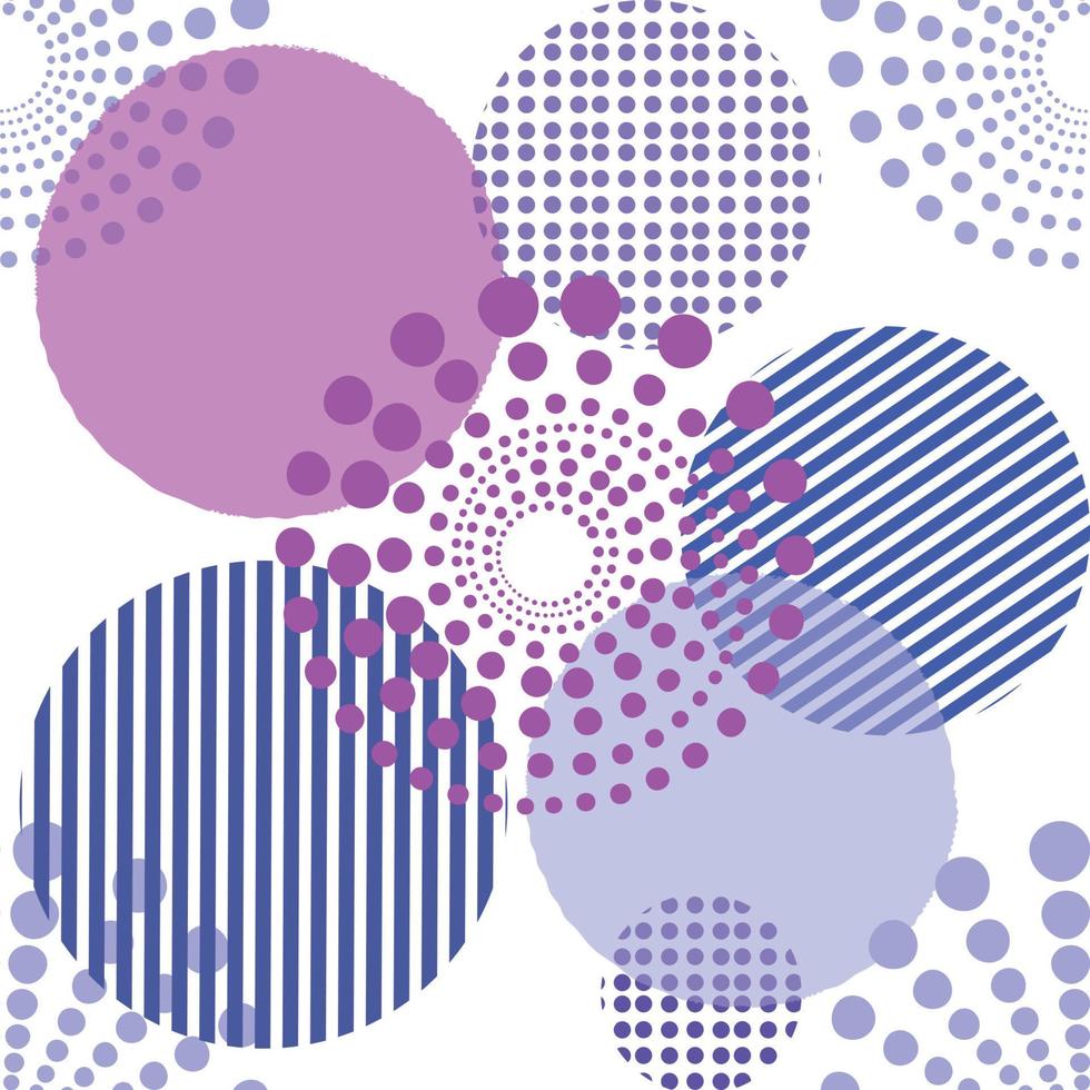 Abstract purple pantone seamless pattern, circle round shape shiny sphere backdrop, modern fabric print template. vector